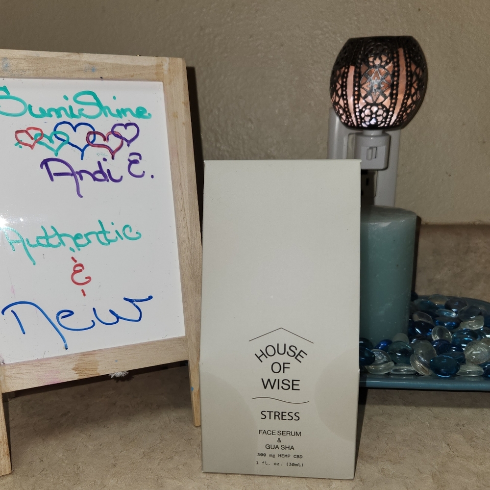 House Of Wise Stress Kit, Hydrating Serum + CBD & Gua Sha, BNIB